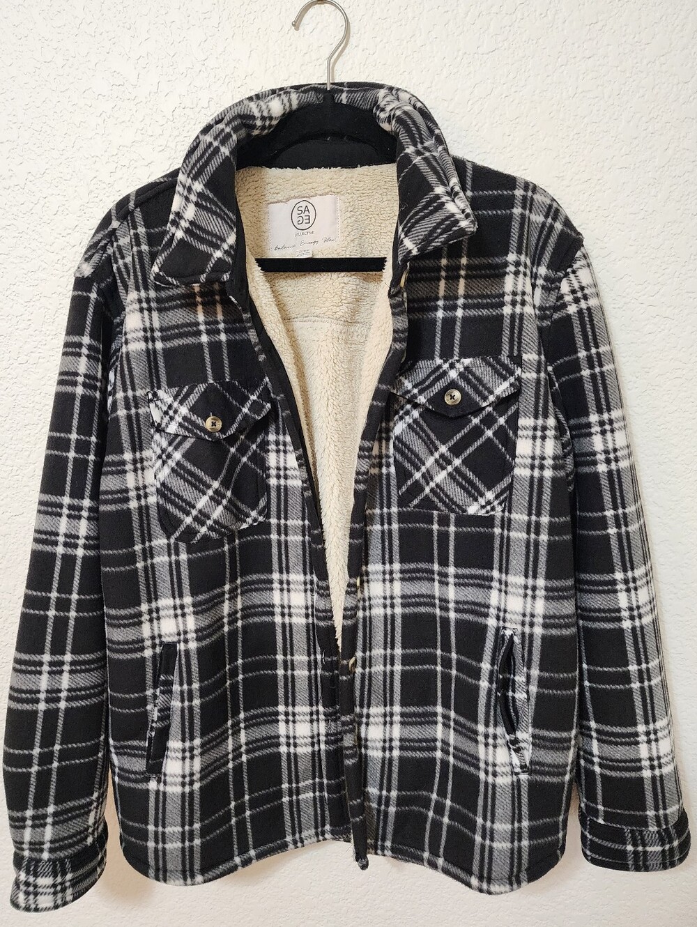 Fluffy Sherpa Plaid Shacket XL | Portable Human Blanket | Lumberjack Chic